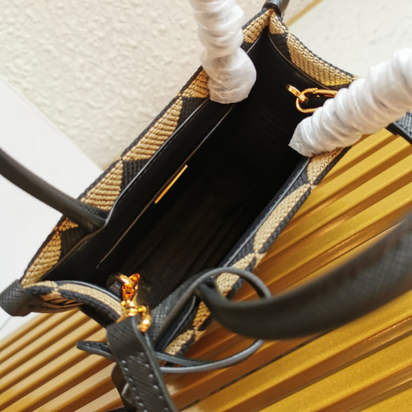 Pra*a micro symbole jacquard fabric handbag