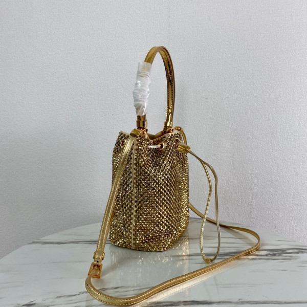 Pra*a satin mini-bag with crystals