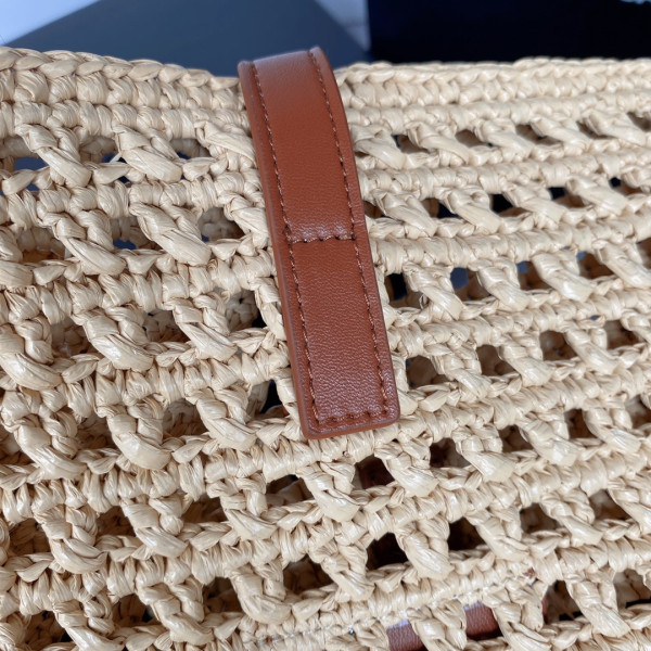 y*l le 5 à 7 S*pple in raffia crochet and smooth leather