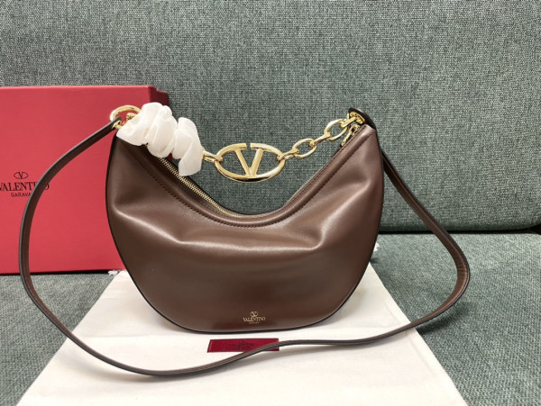 VALENTINO Small Vlogo Moon Hobo Bag - 29*23*11CM