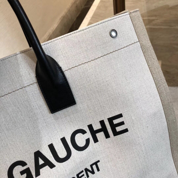 Y*L rive gauche tote bag in linen and leather